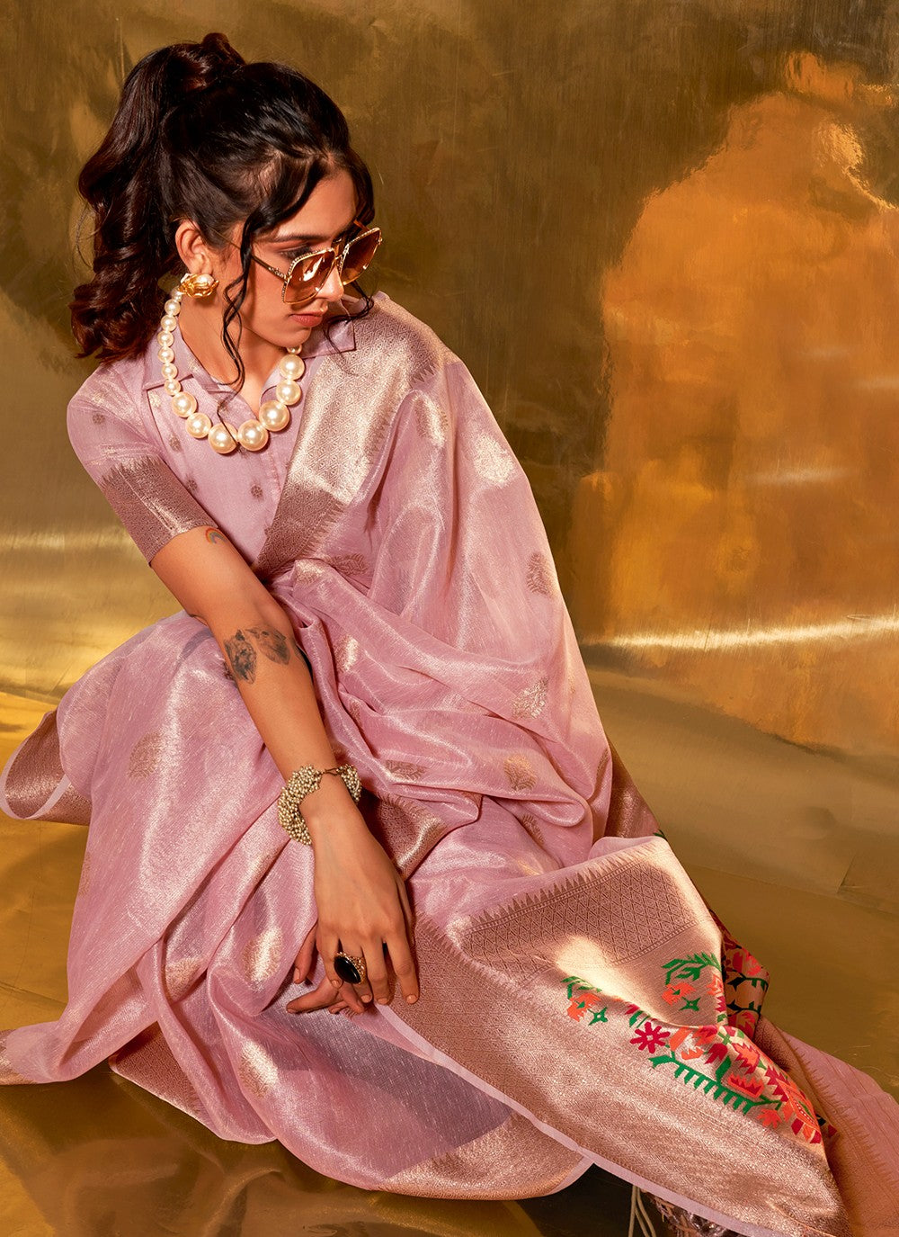 Saree Woven Tissue Saree - S5056