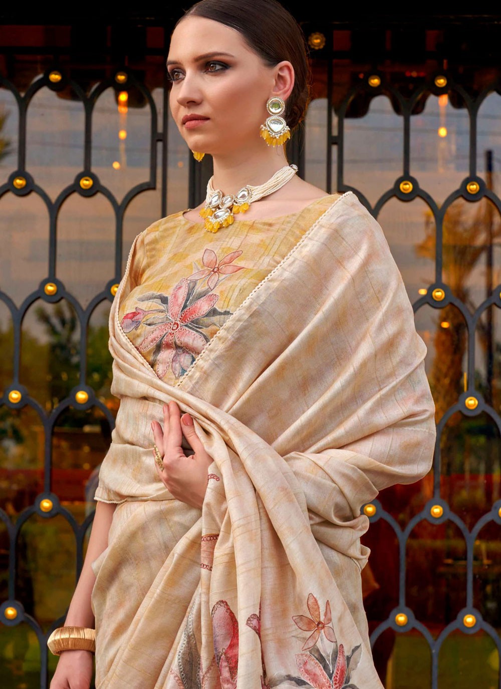 Classic Printed Silk Saree - S8450