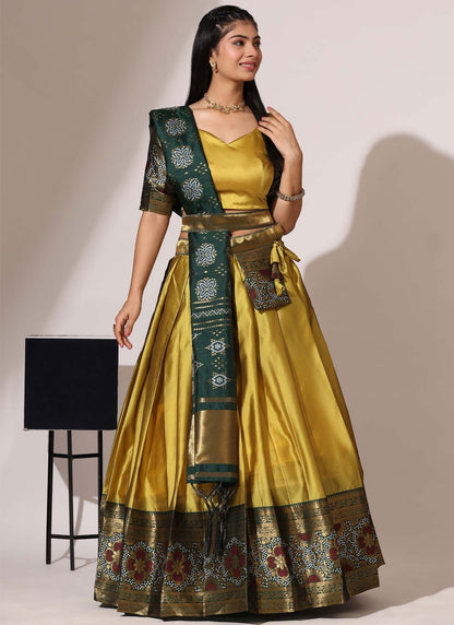 Weaving Zari Silk A - Line Lehenga - L2966