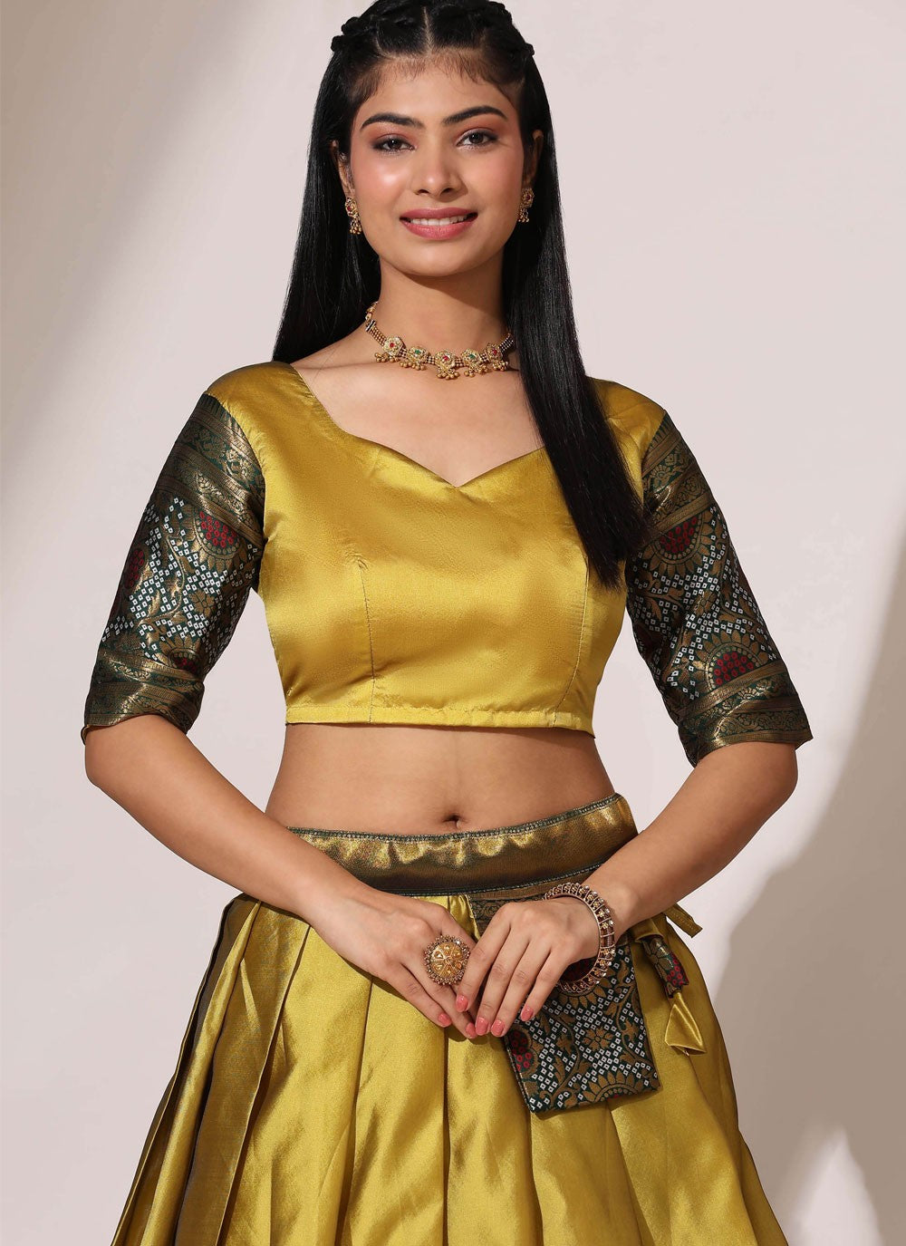 Weaving Zari Silk A - Line Lehenga - L2966
