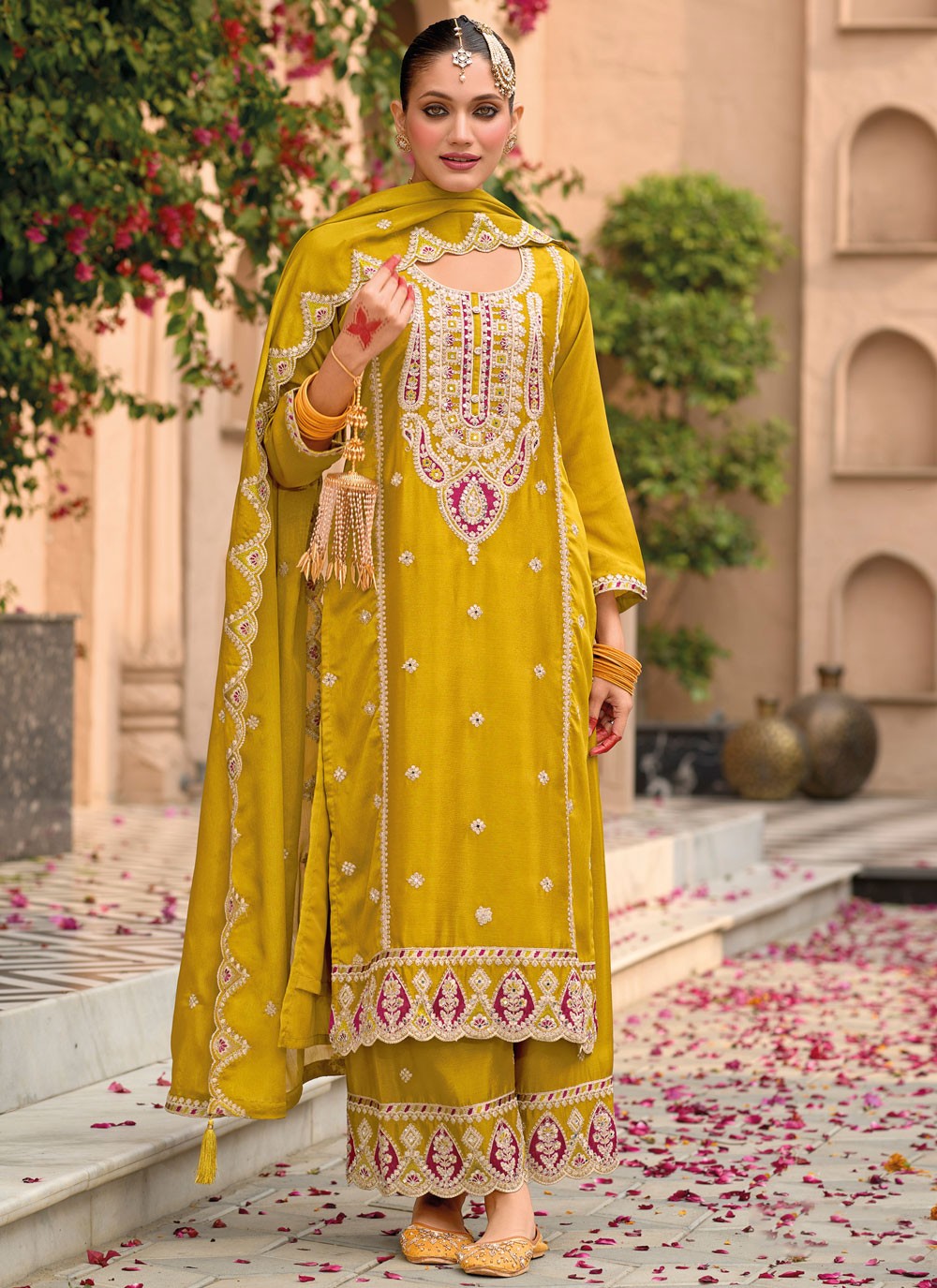Archive Embroidered, Mirror, Zari 316668 Yellow T6780