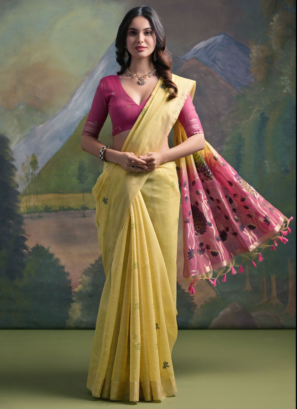 Thread, Woven Cotton Saree - S11910