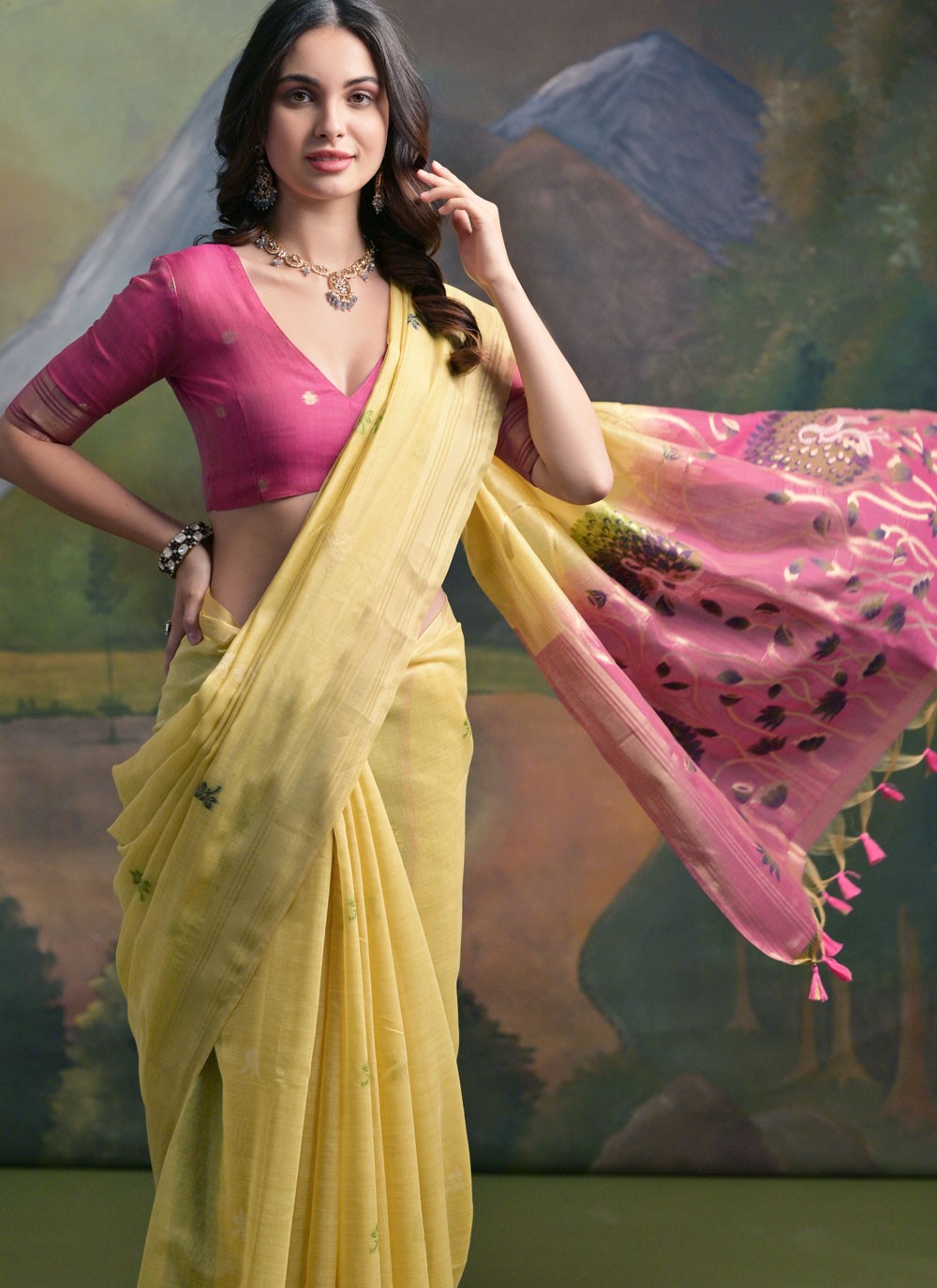 Thread, Woven Cotton Saree - S11910