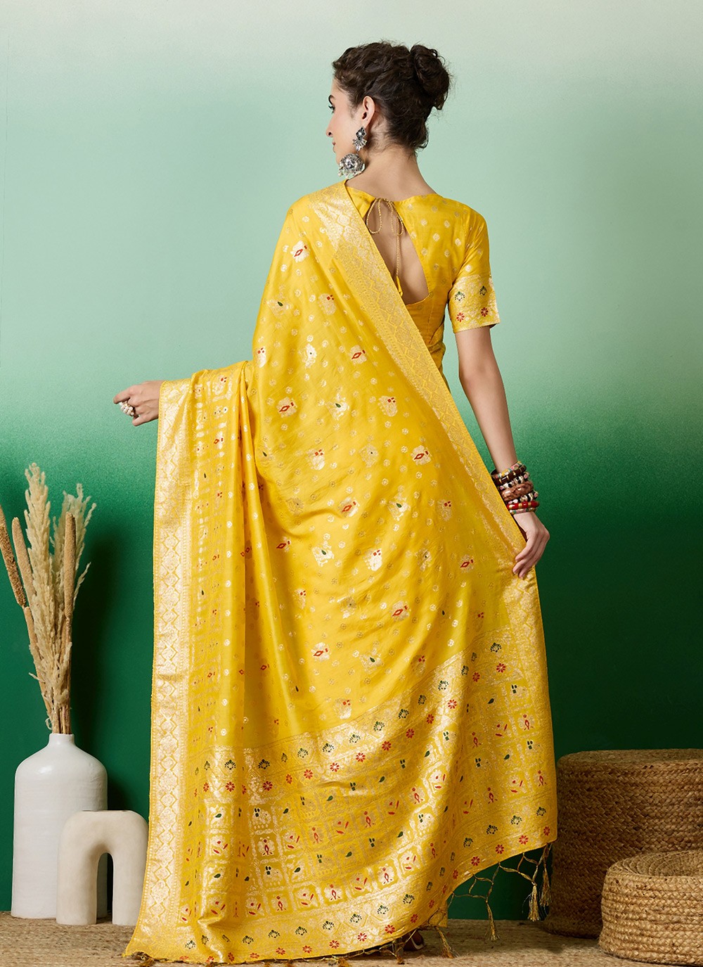 Traditional Jacquard Work Cotton Saree - S6968