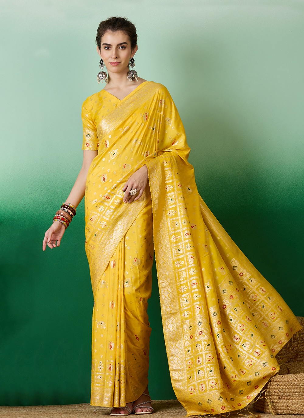 Traditional Jacquard Work Cotton Saree - S6968