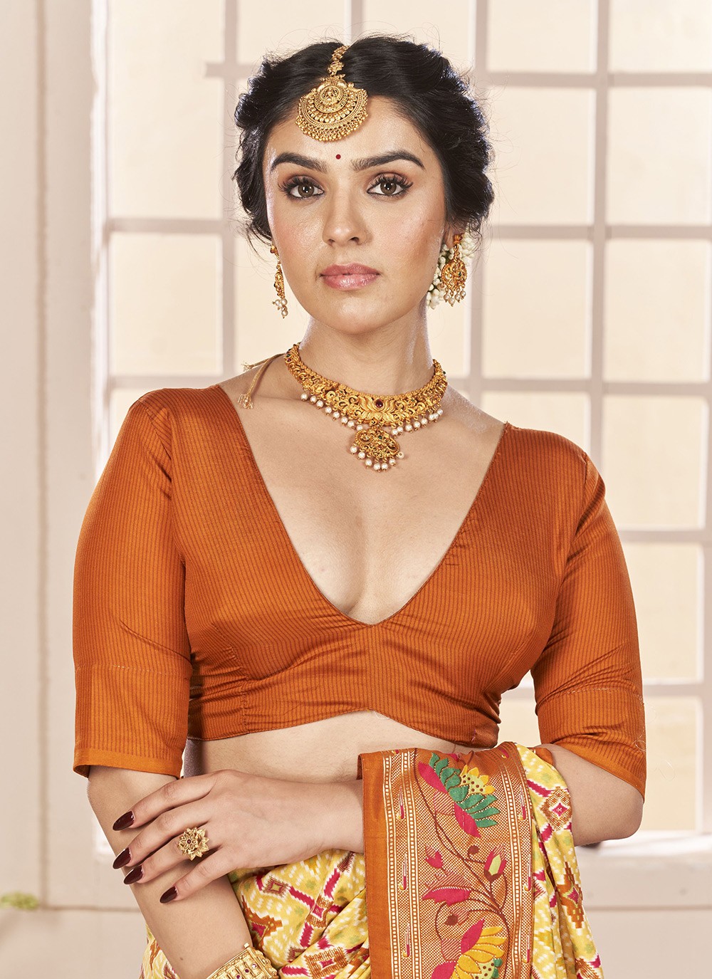 Border Work Cotton Silk Yellow Classic Saree S15292