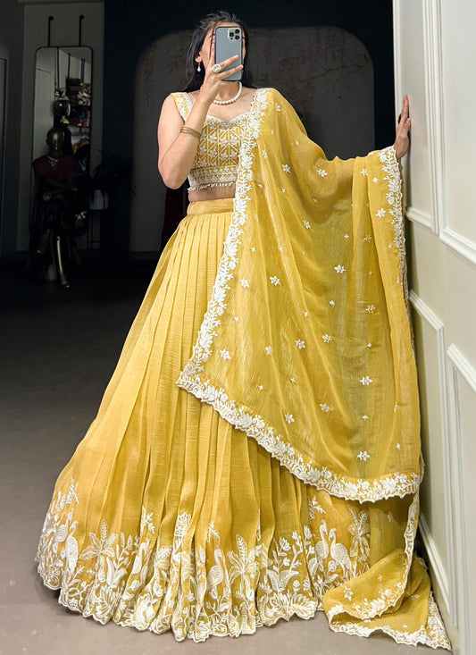 Crush Mehandi & Sangeet, Reception A - Line Lehenga L3633