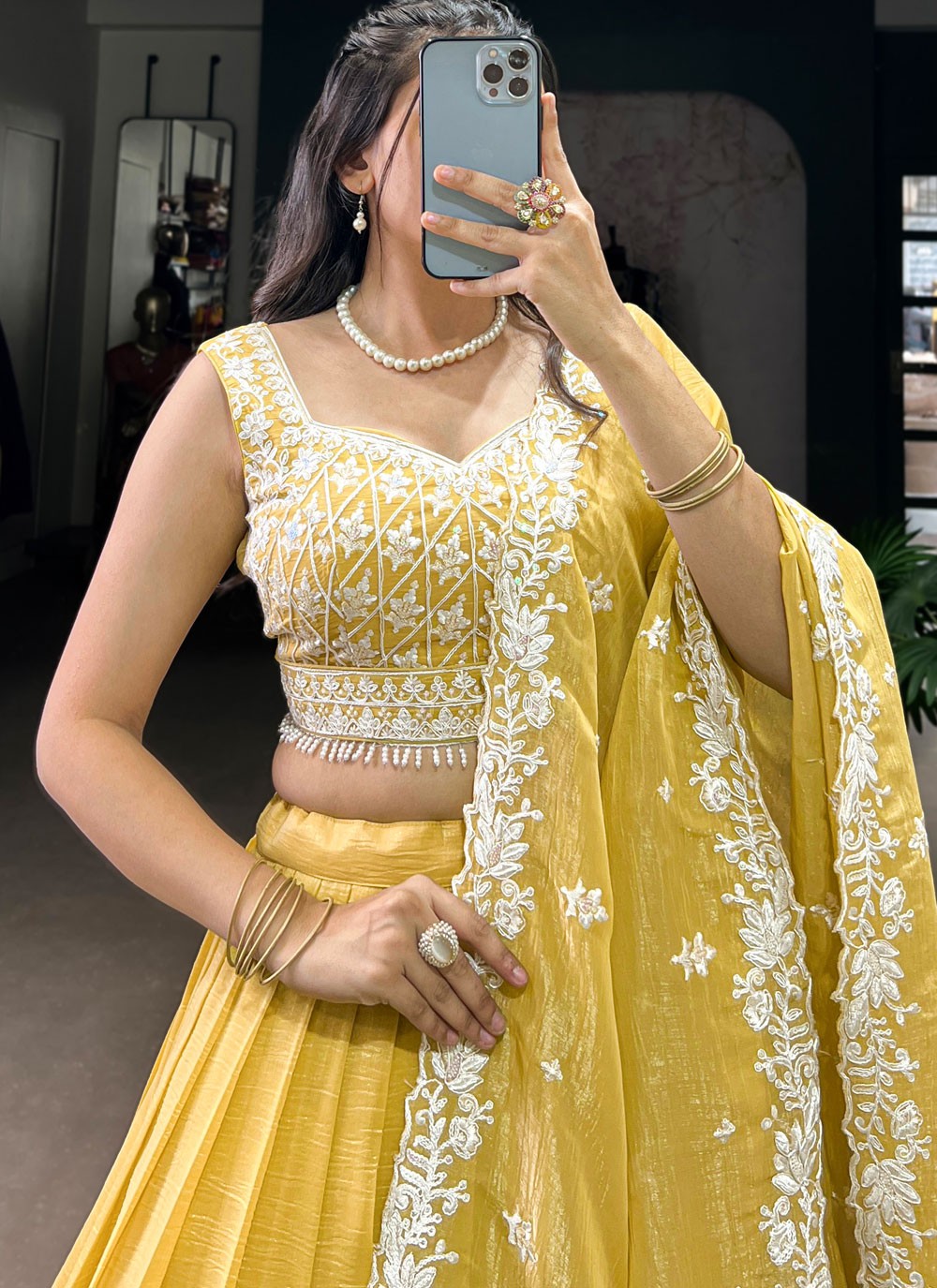 Crush Mehandi & Sangeet, Reception A - Line Lehenga L3633