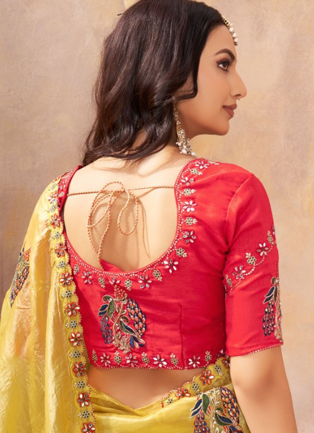 Trendy Saree Border Work Yellow Silk Saree S13398