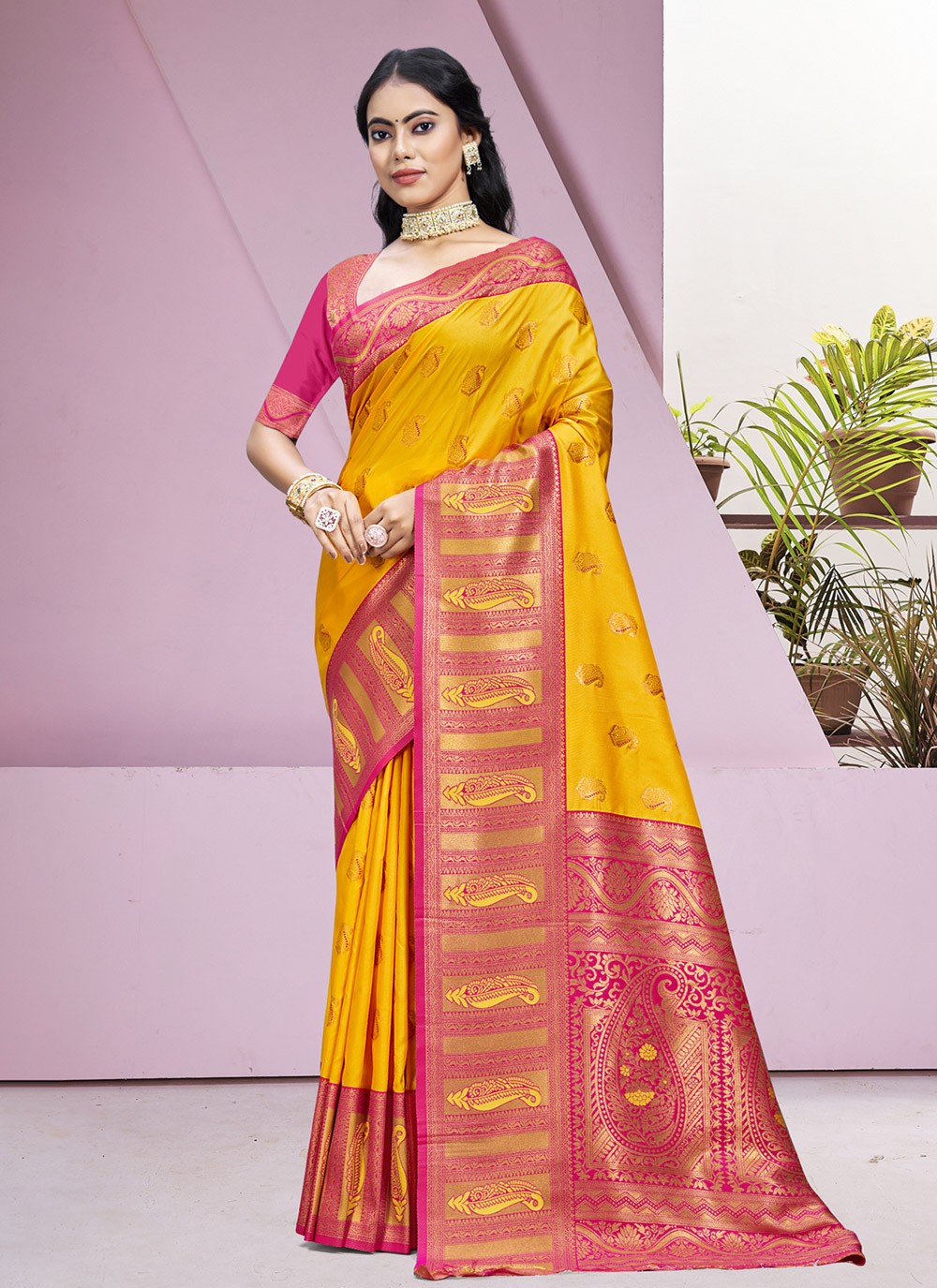 Classic Weaving Zari Silk Green Saree - S11226