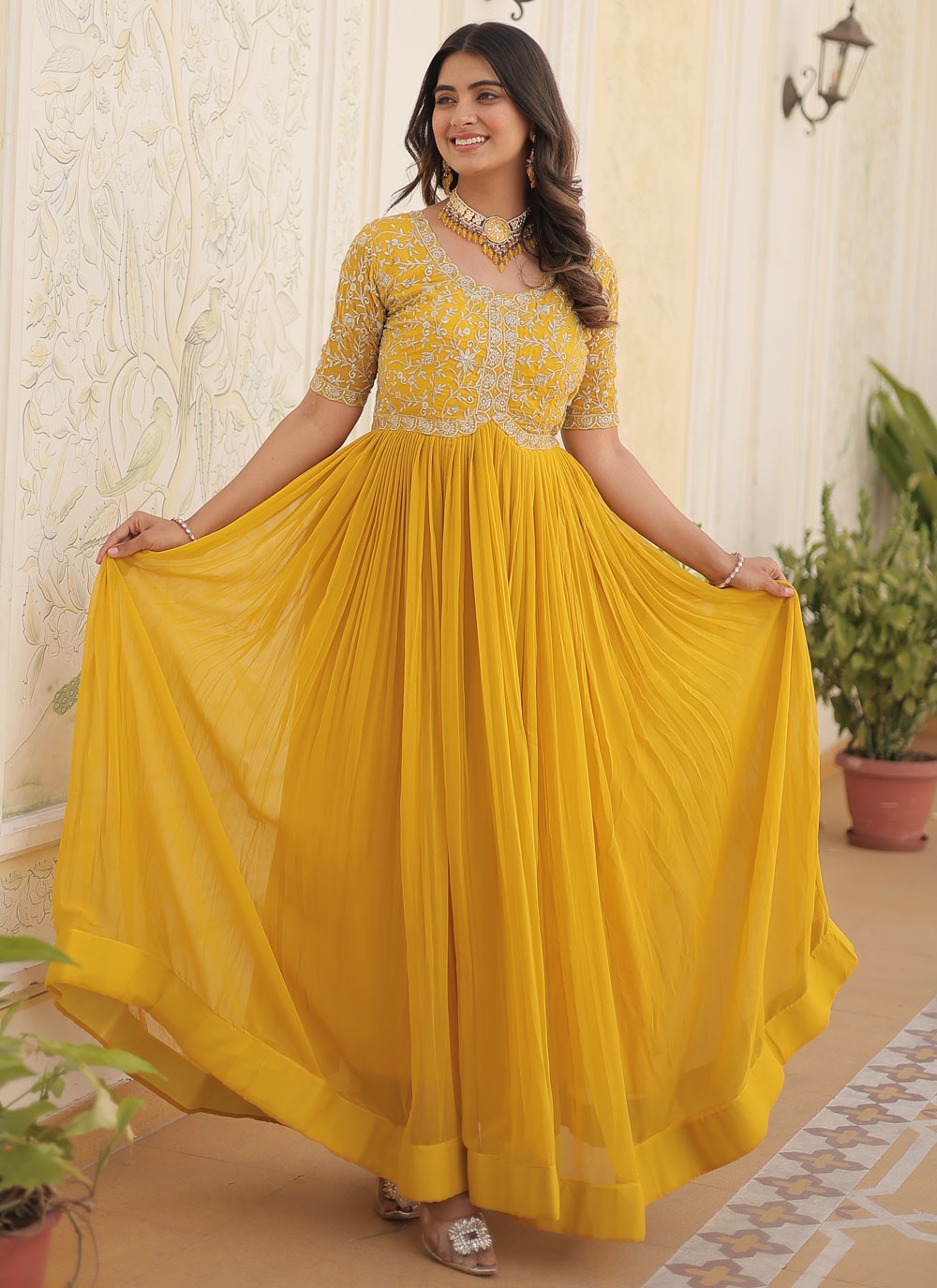 Faux Georgette Gown - G1419
