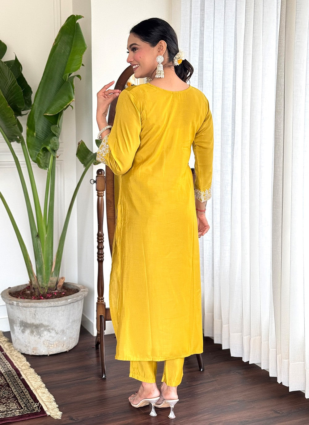 Embroidered Chanderi Salwar Suit - T4509