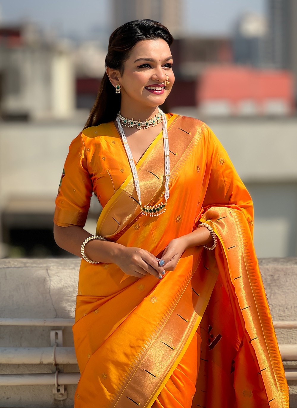 Trendy Saree Woven Yellow Silk S12613
