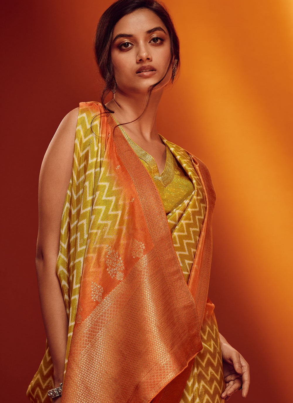 Border Work Viscose Yellow Saree S14237