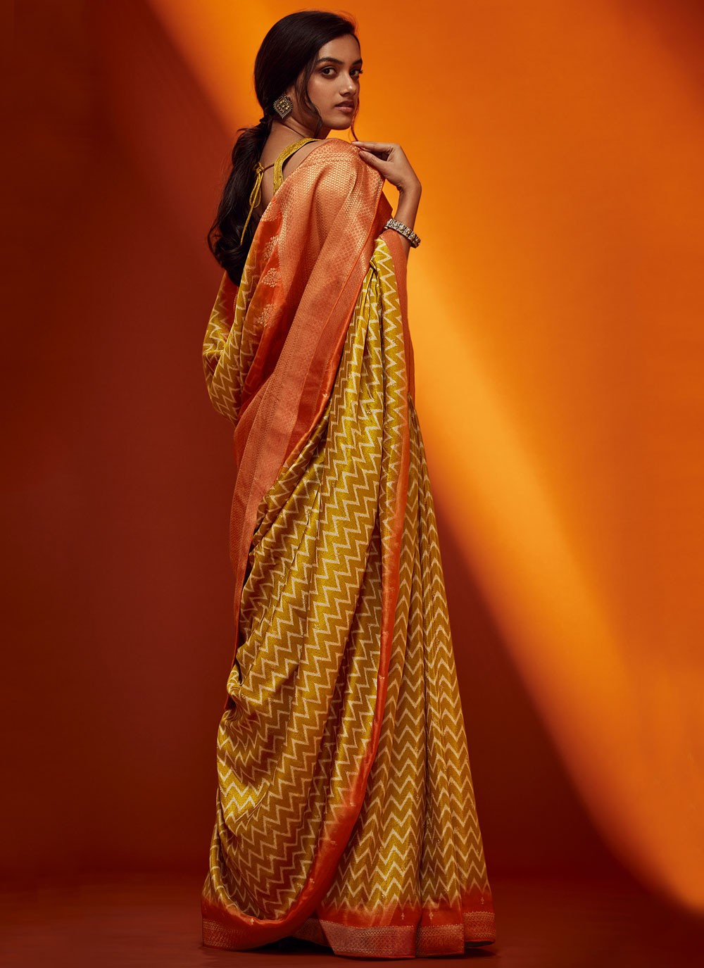Border Work Viscose Yellow Saree S14237