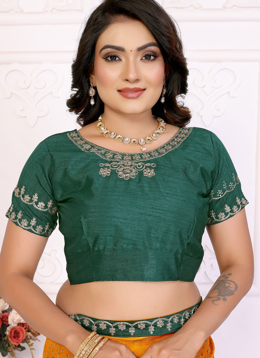 Bandhej Chiffon Yellow Traditional Saree S14952