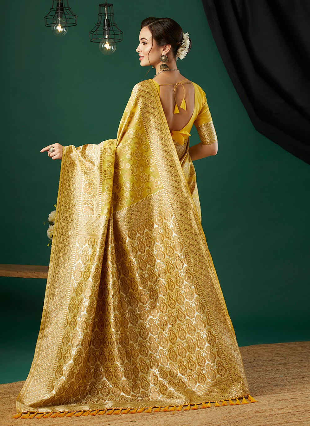 Casual Jacquard Work Linen Grey Saree - S11258