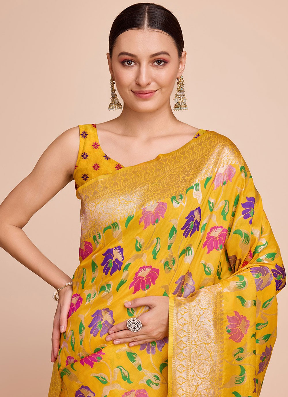 Classic Meenakari Paithni, Silk Saree - S6771
