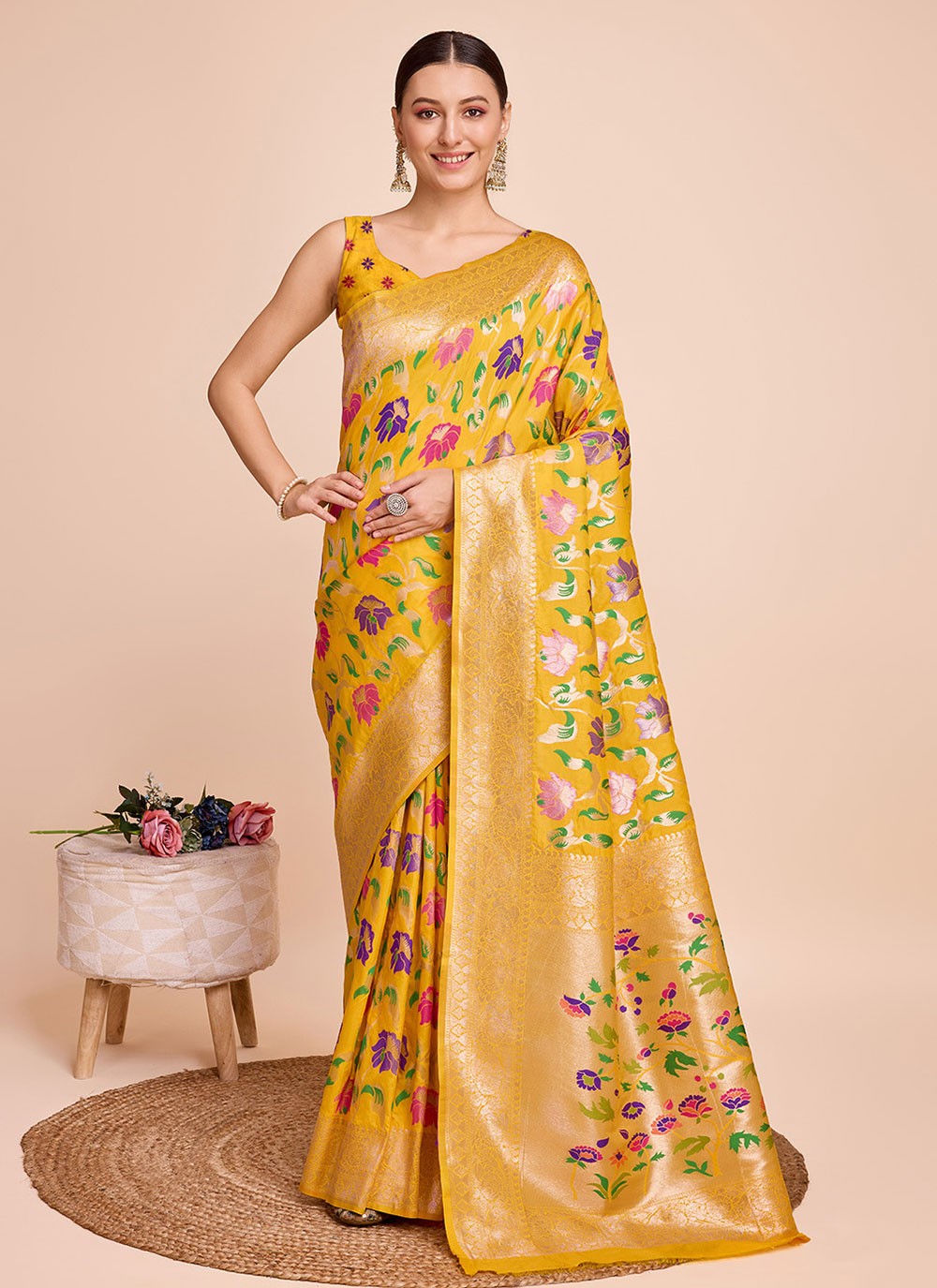 Classic Meenakari Paithni, Silk Saree - S6771