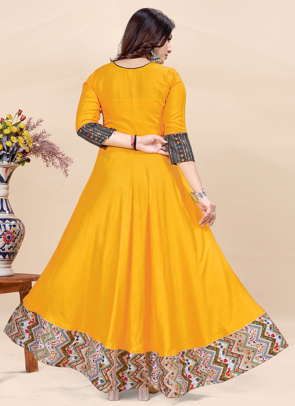 Fancy Work Rayon Gown - G1909