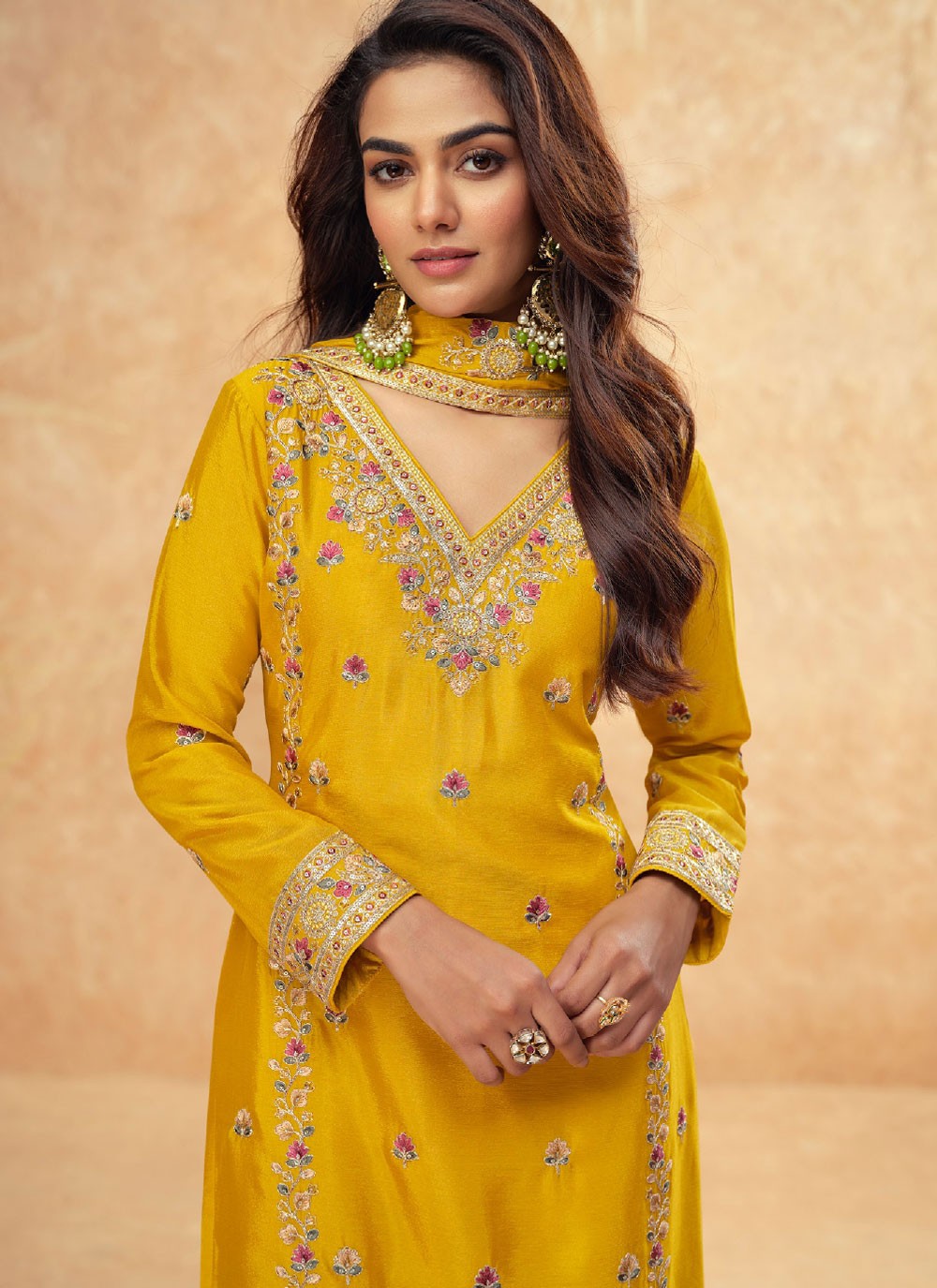 Embroidered Chinon Sharara - T4773