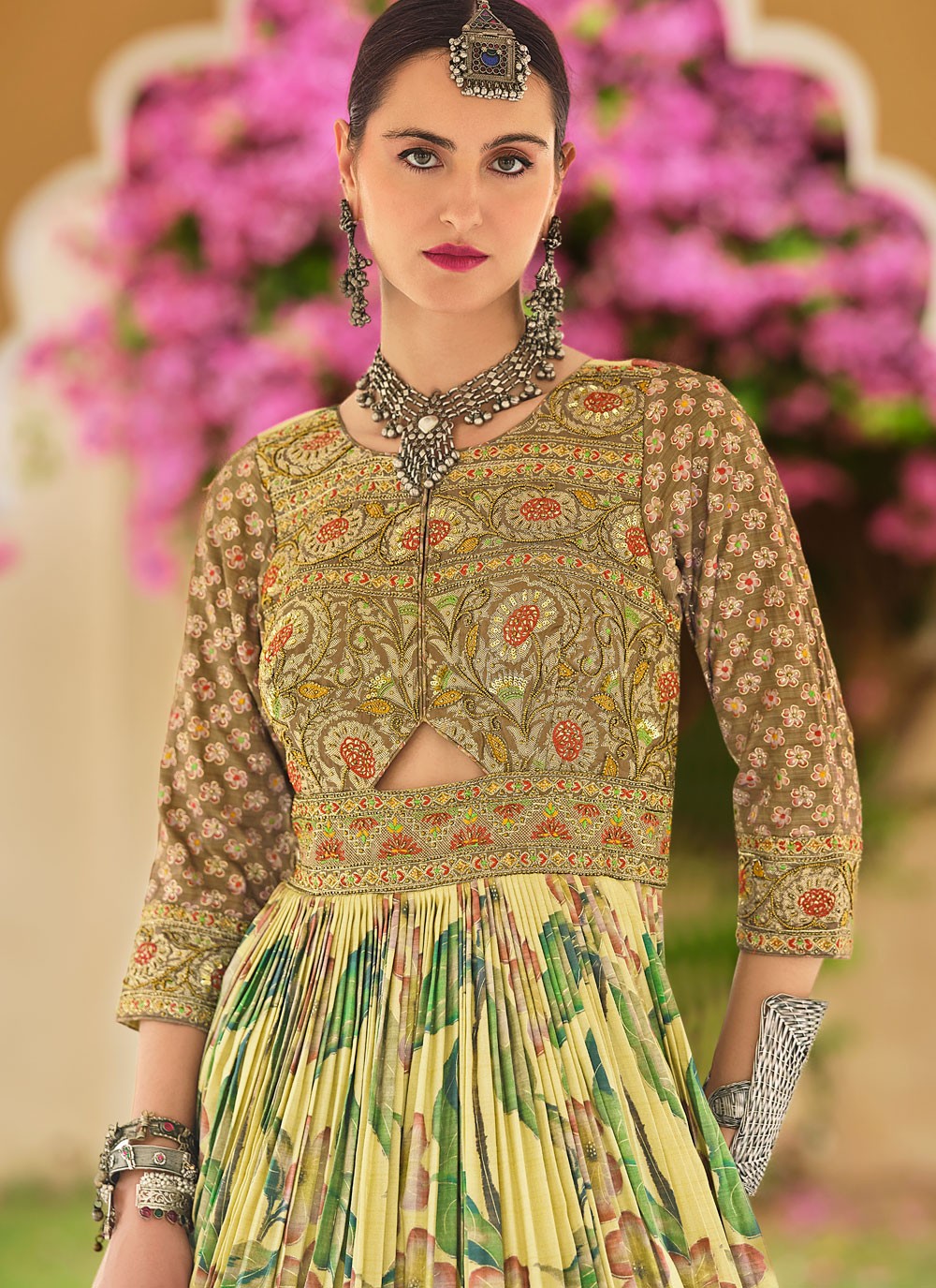Embroidered Silk Gown - G1894