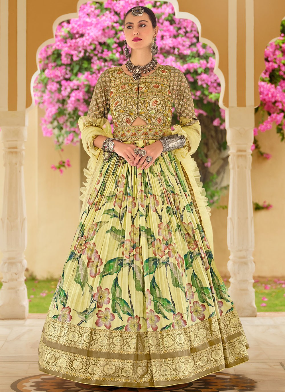 Embroidered Silk Gown - G1894