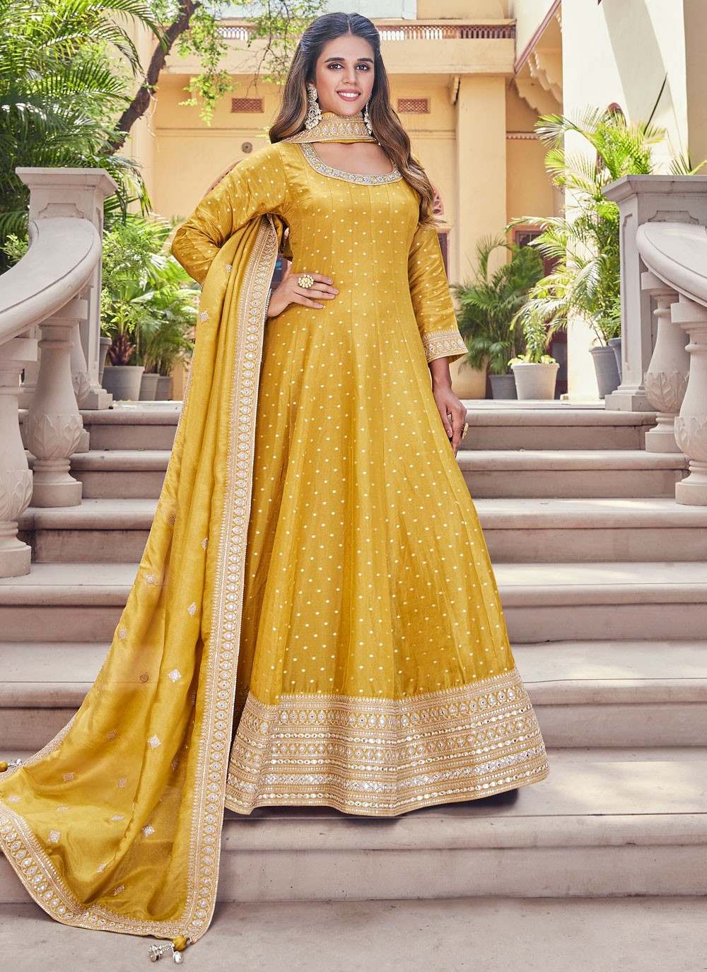 Embroidered Silk Gown - G1820