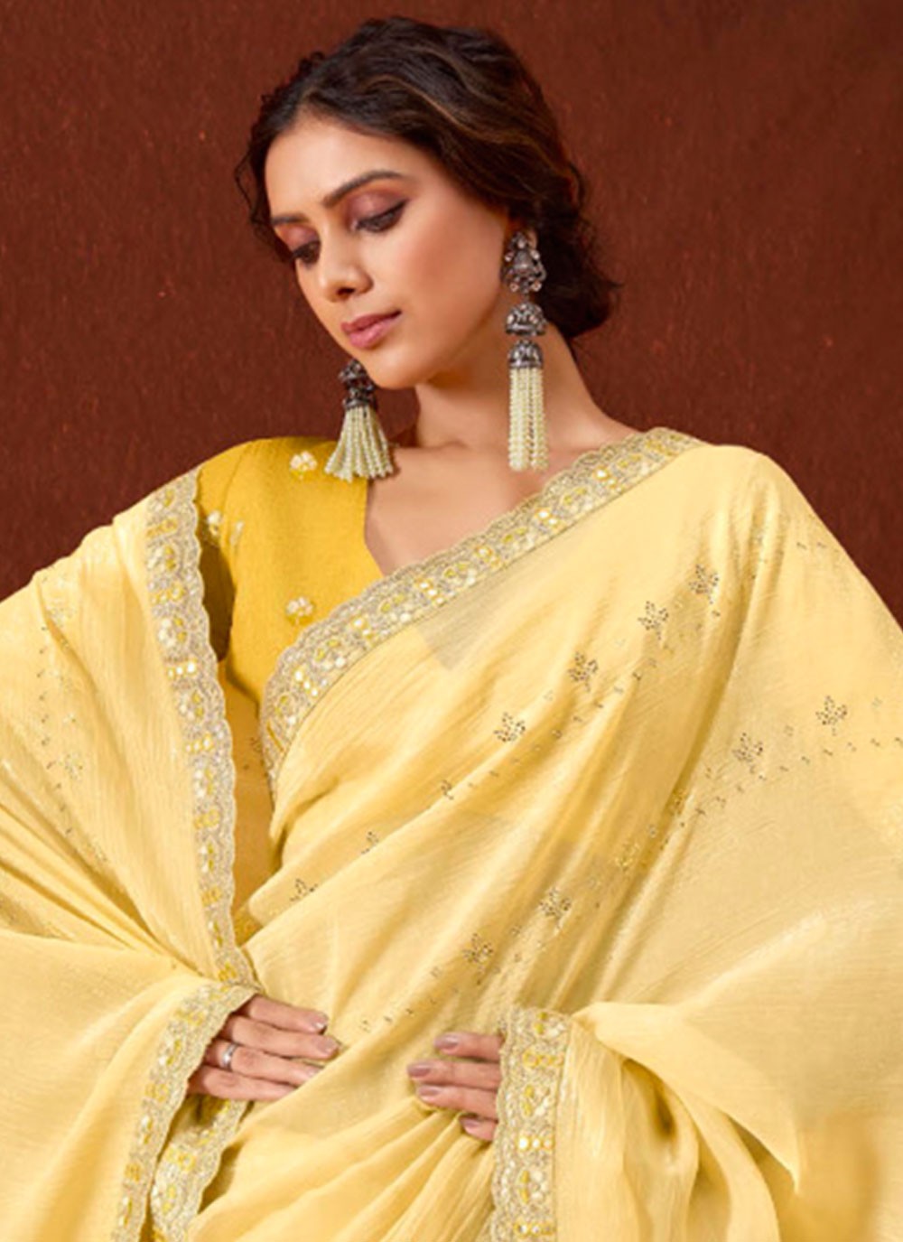 Classic Stones Chinon Saree - S7057