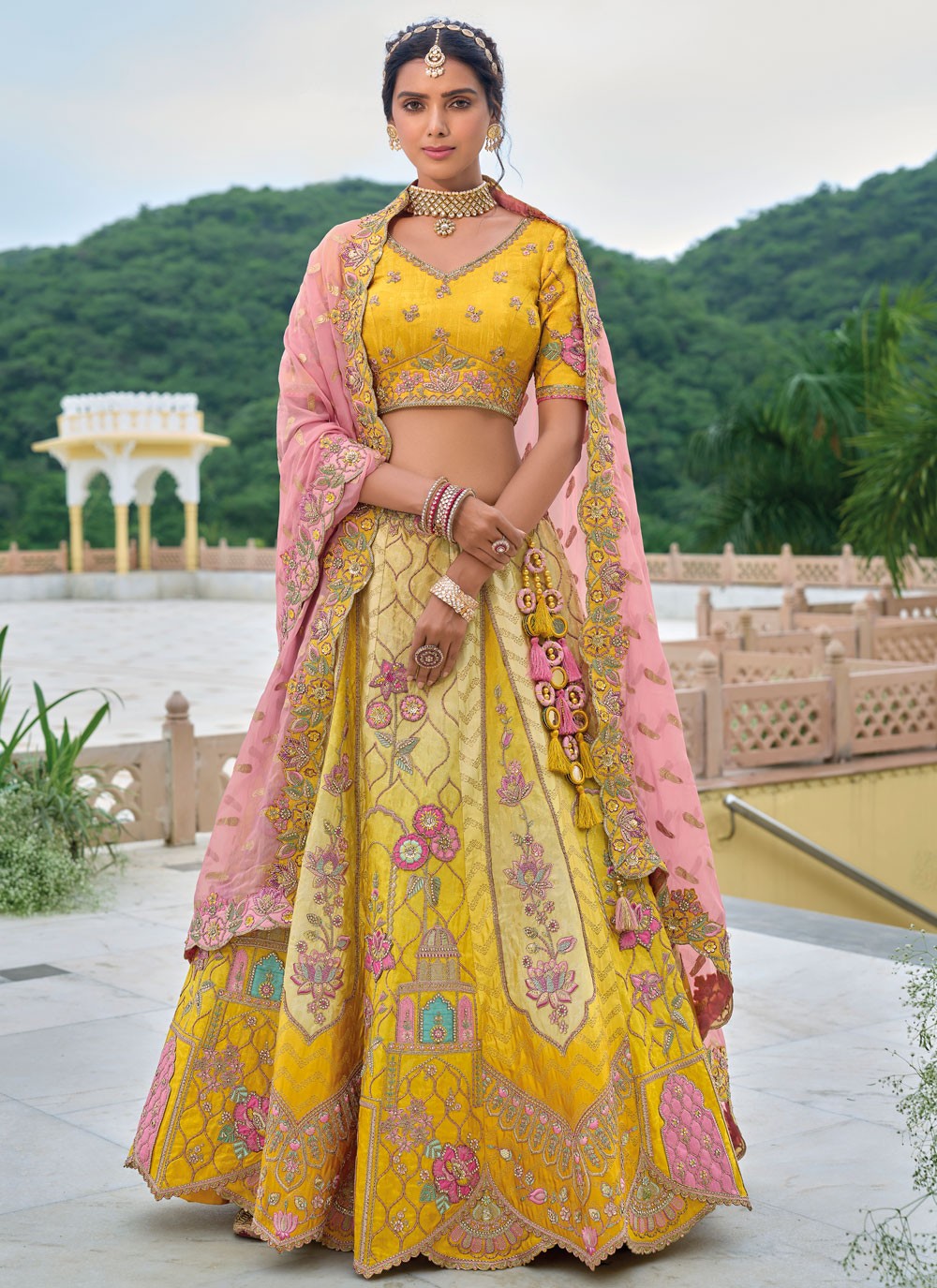 Embroidered Silk A - Line Lehenga - L2813