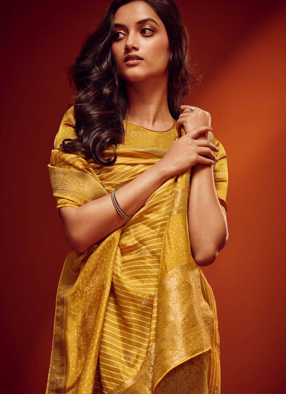 Classic Digital Print Viscose Saree - S4379