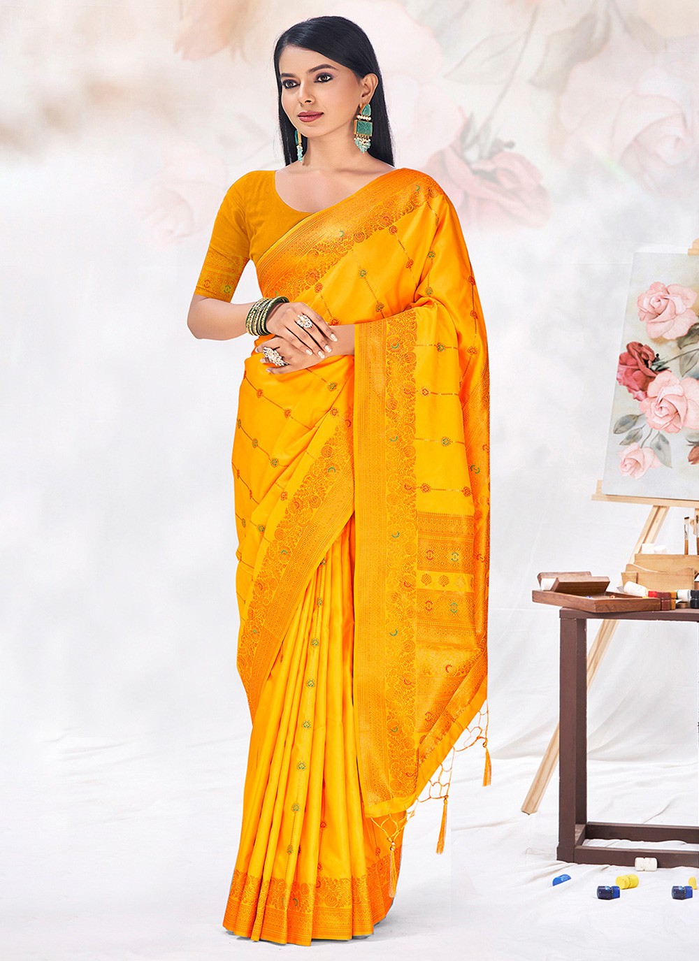 Traditional Weaving Zari Silk Saree - S6555