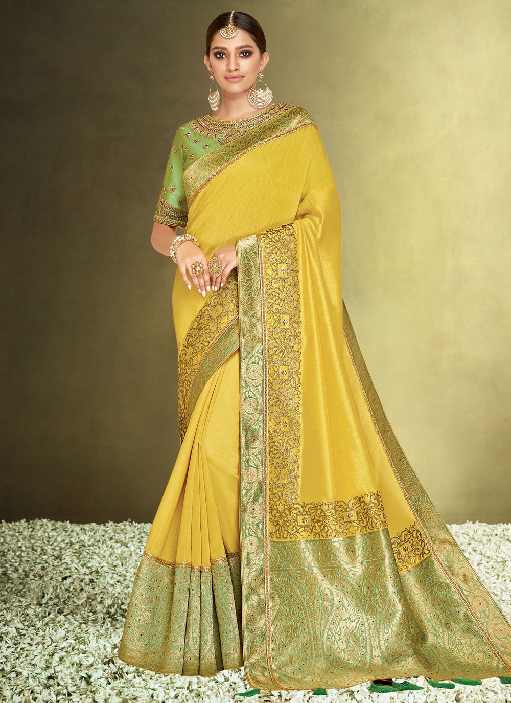 Classic Embroidered Silk Saree - S7548