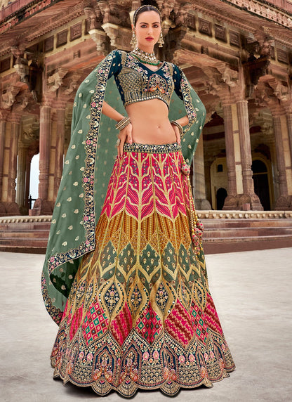 Cord Banarasi Silk A - Line Lehenga - L2683