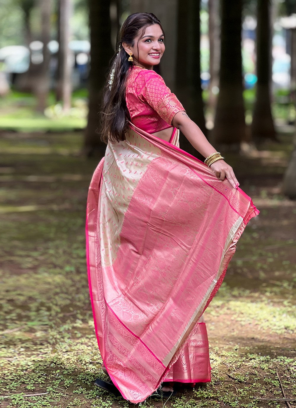 Classic Woven Silk, Tissue Saree - S8579