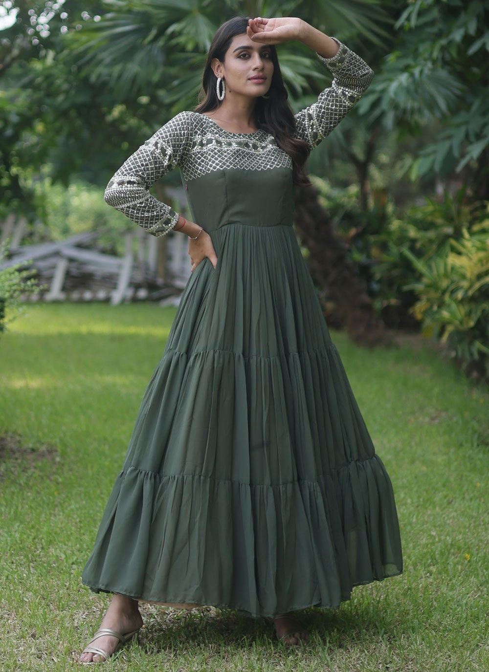 Faux Georgette Gown - G1228