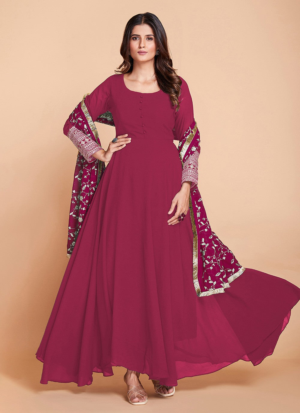 Faux Georgette Gown - G1152