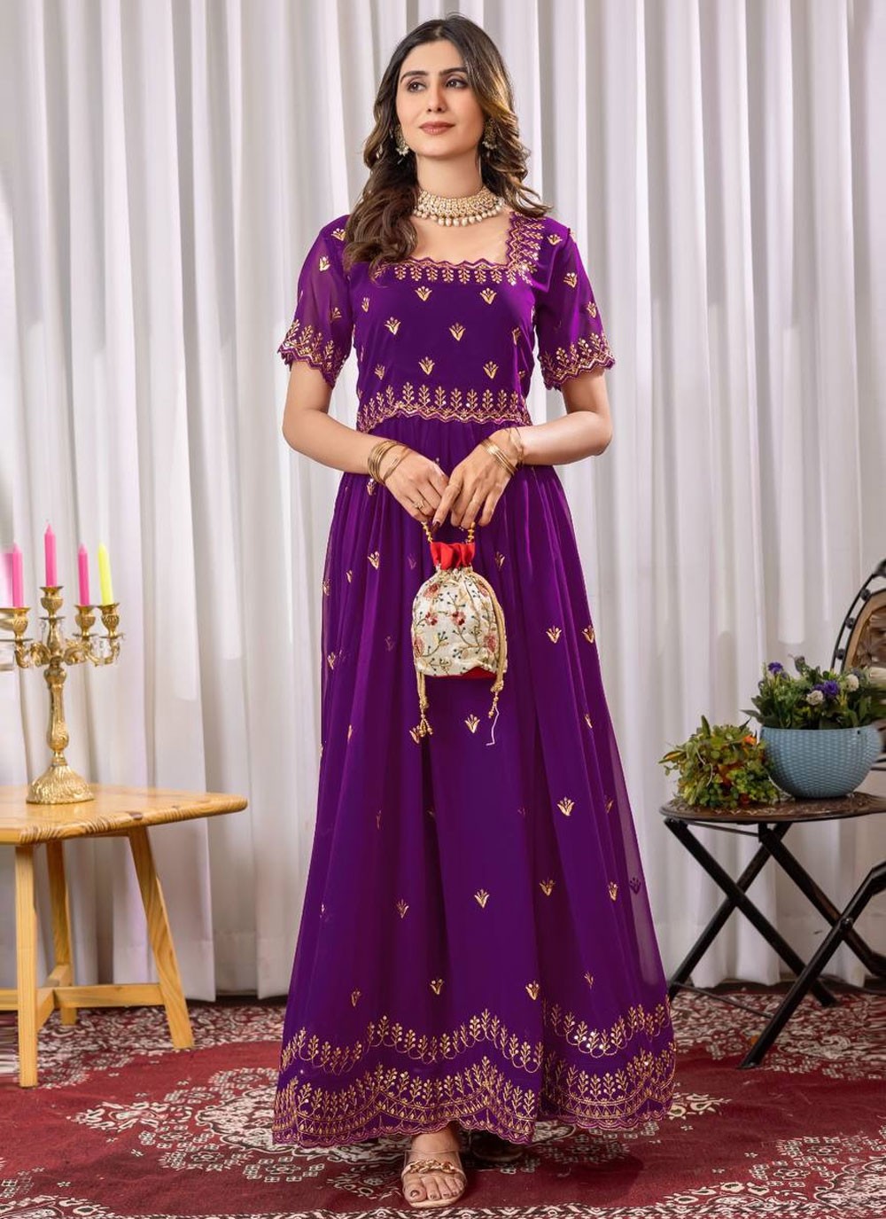 Faux Georgette Casual, Festival Gown G19868