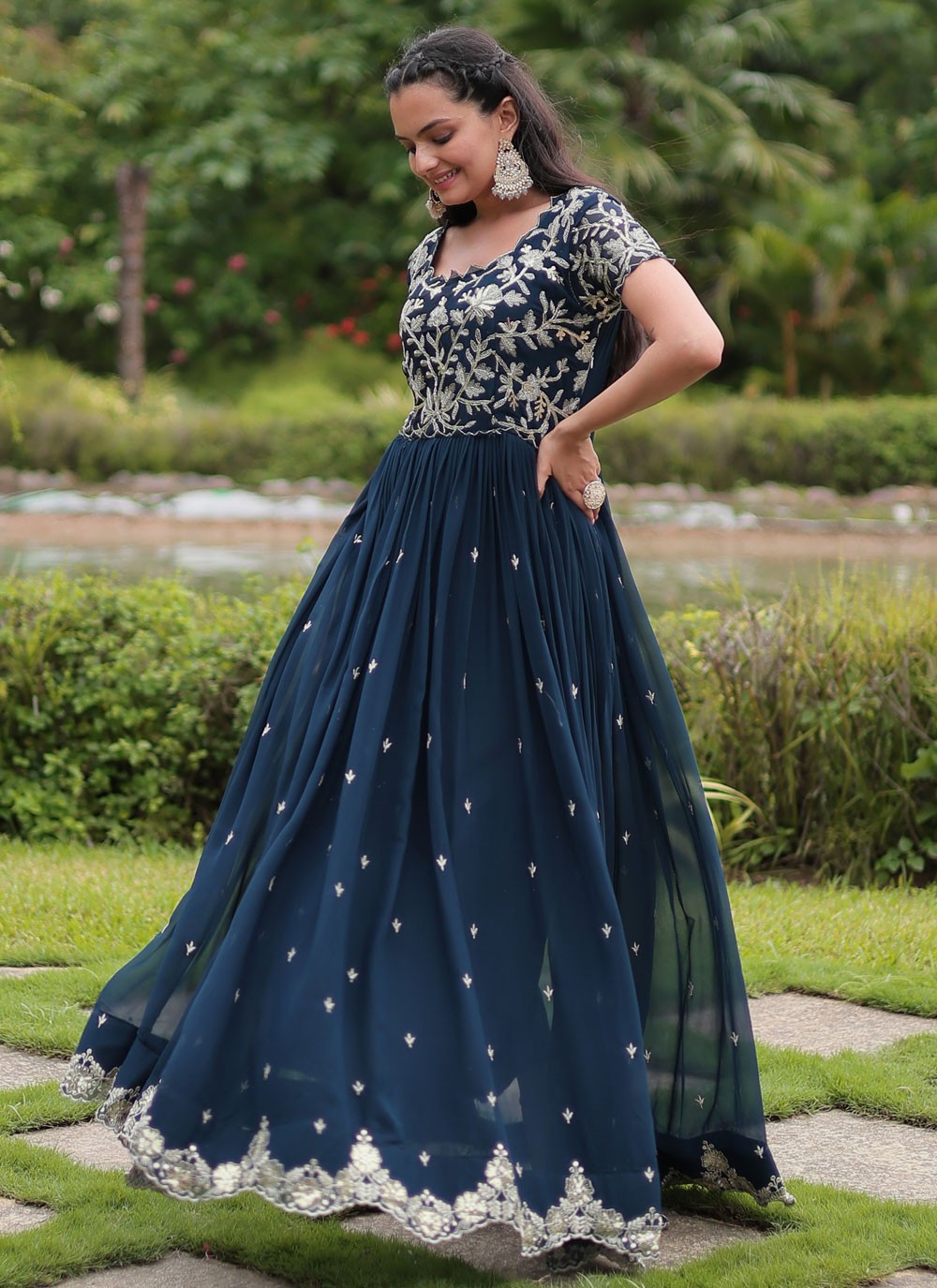 Faux Georgette Gown - G1687