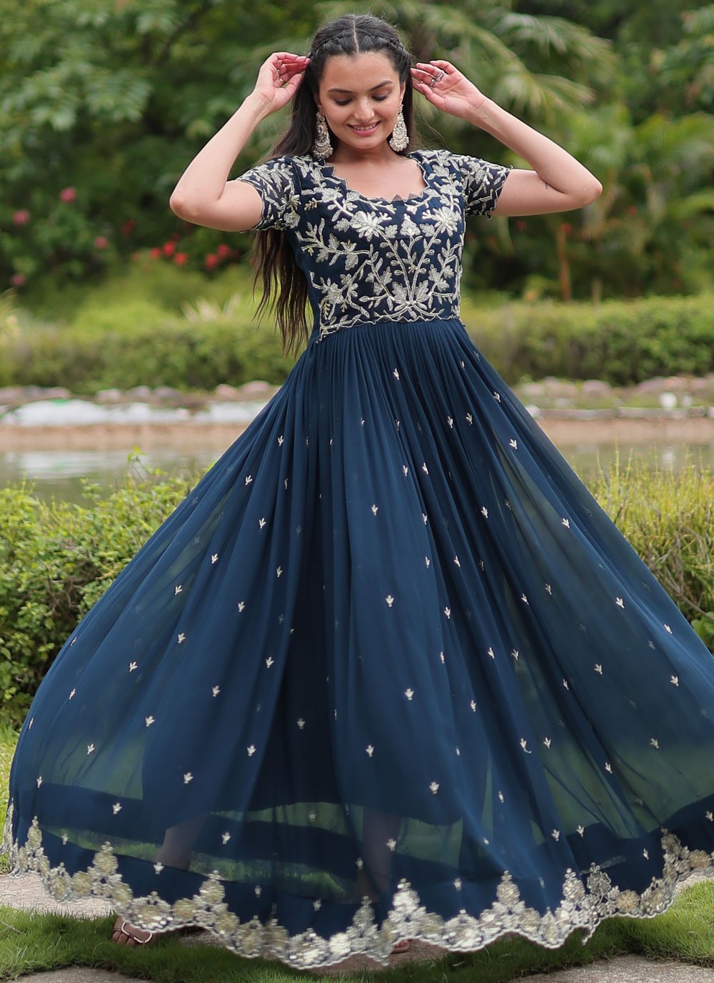 Faux Georgette Gown - G1687