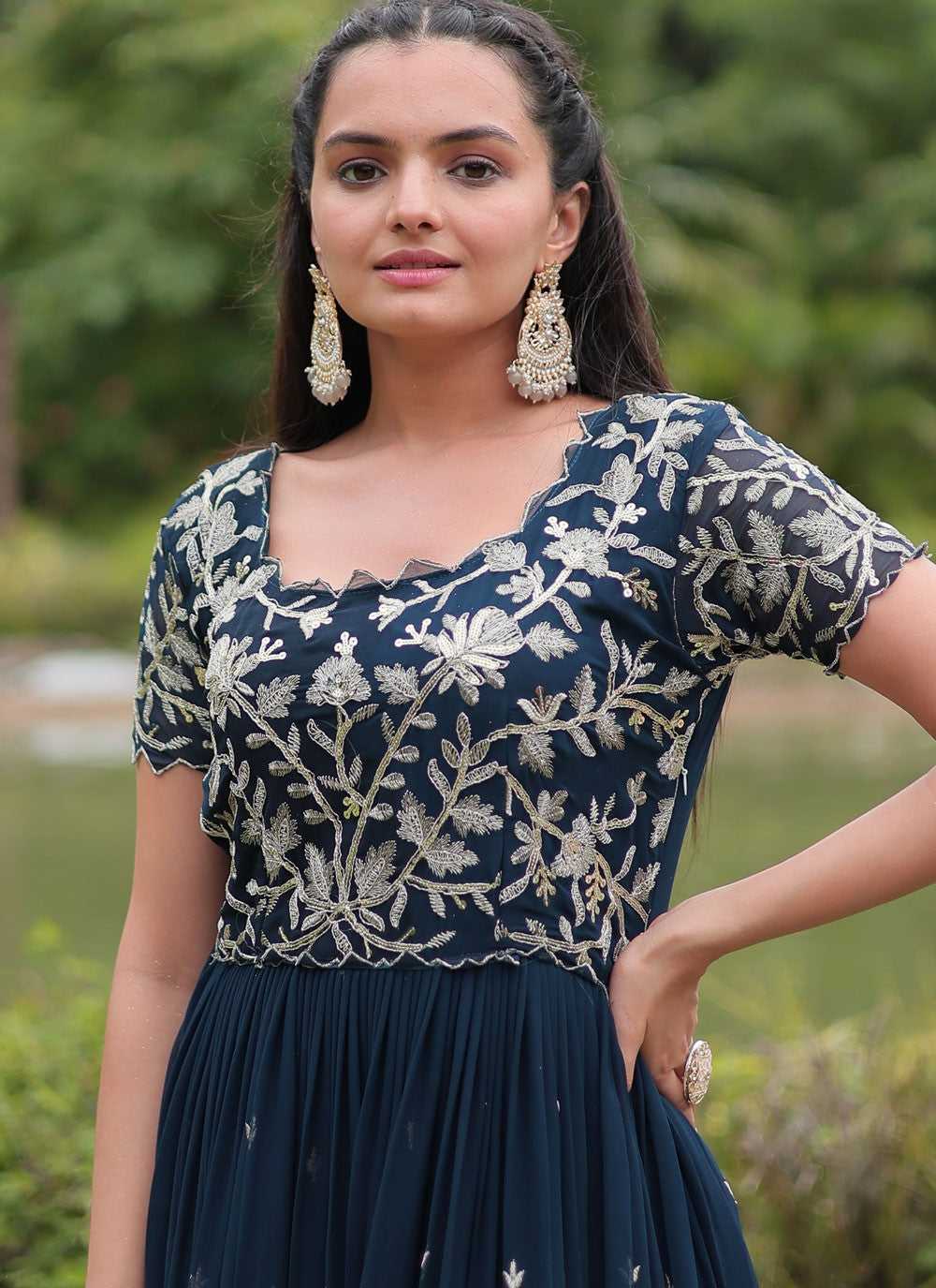 Faux Georgette Gown - G1687