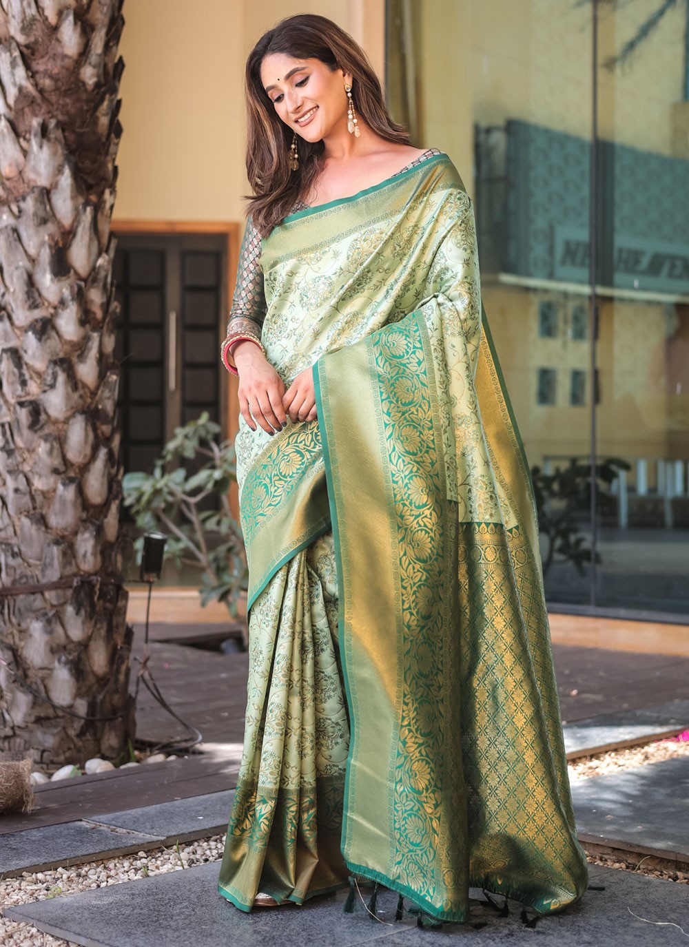 Woven, Zari Malbari Silk Saree - S12308