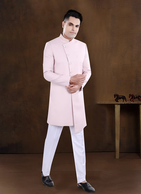 Embroidered Imported Pink Indo Western - M8197