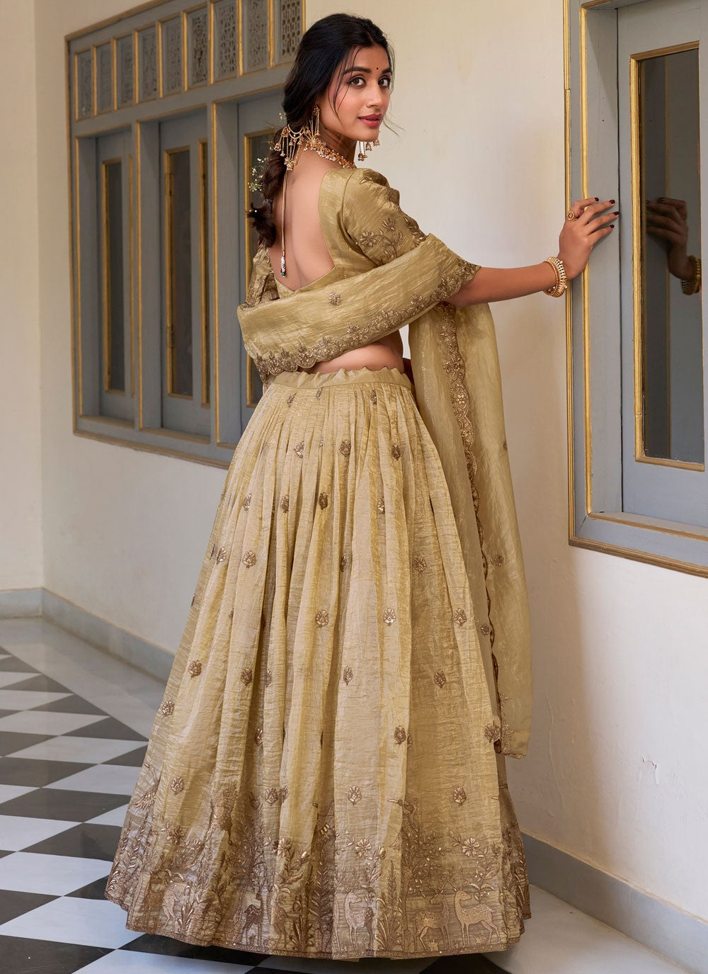 Crush Festival, Mehandi & Sangeet A - Line Lehenga L3623