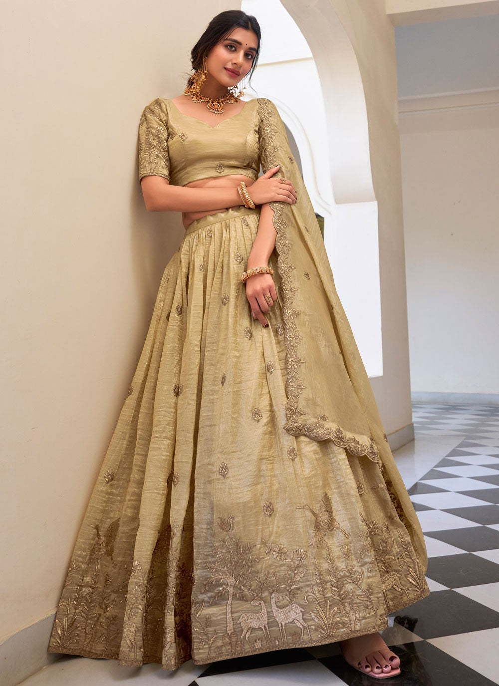 Crush Festival, Mehandi & Sangeet A - Line Lehenga L3623