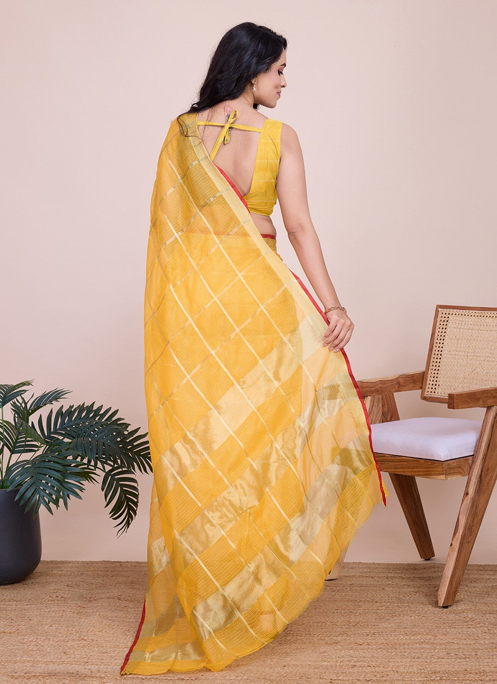 Classic Weaving Zari Kota Doriya Saree - S7921