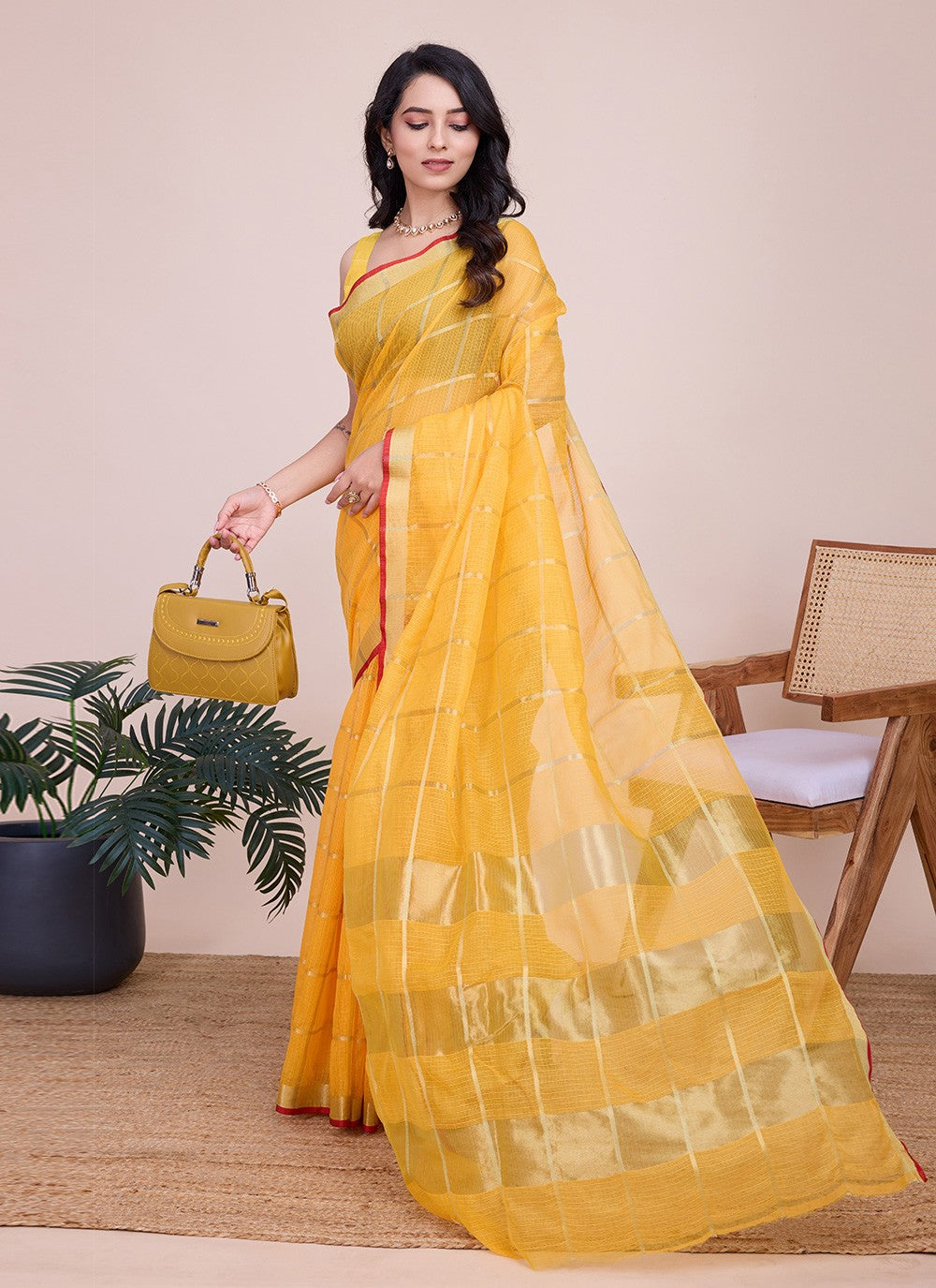 Classic Weaving Zari Kota Doriya Saree - S7921