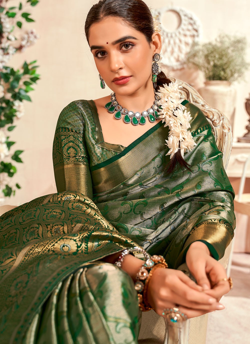 Classic Weaving Zari Malbari Silk Saree - S6499