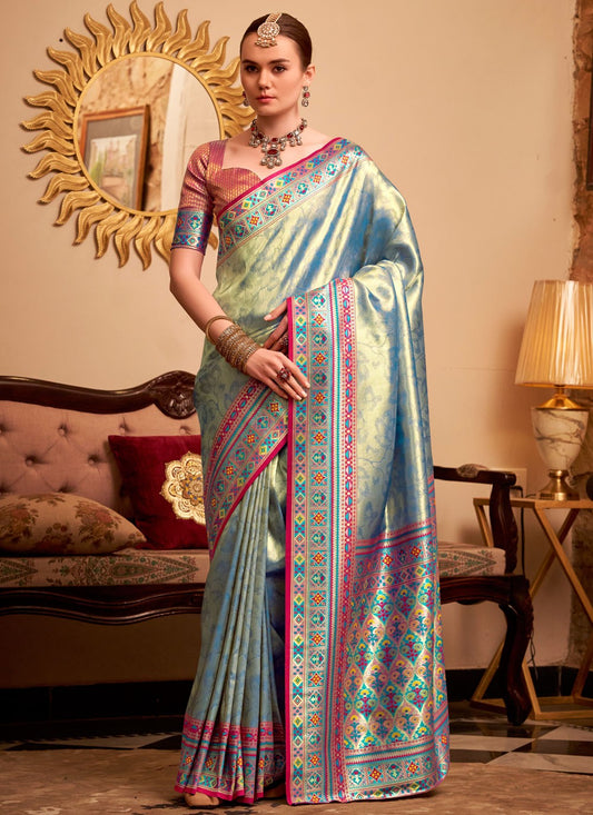 Blue Silk Trendy Saree Weaving Zari, Zari S17795