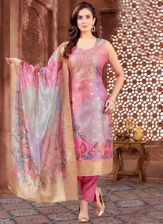 Archive Embroidered, Fancy Work, Printed, Zari 316306 Multi Colour T6687
